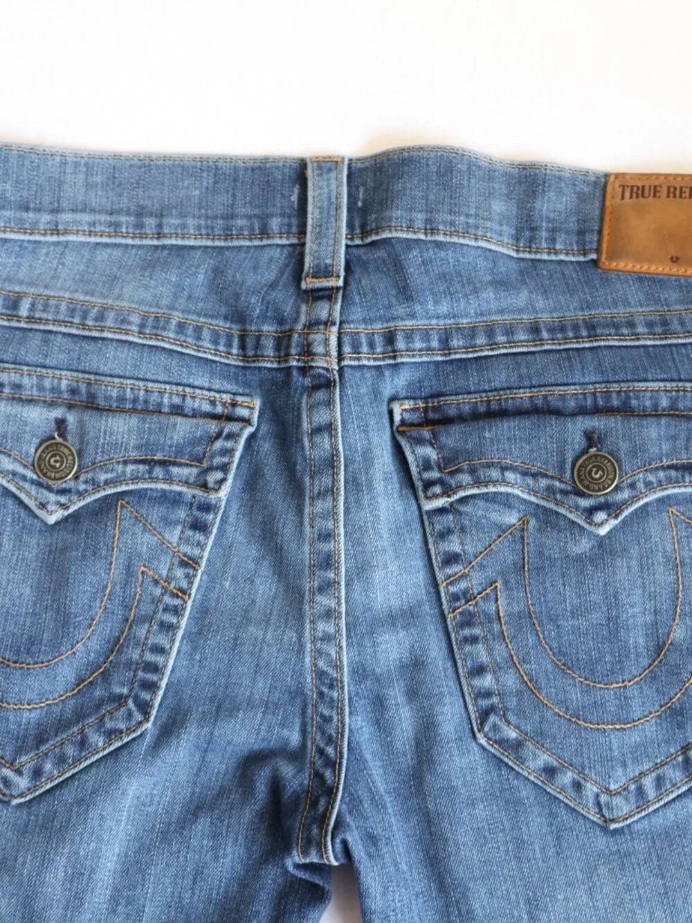 True Religion Ricky Relaxed Straight Jeans Mens 34x32 Flap Pocket Y2K